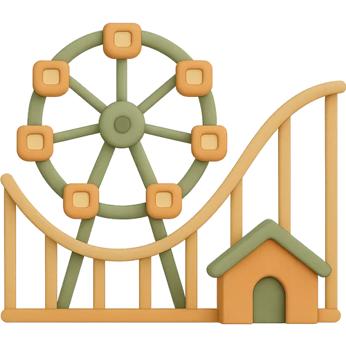 Libro infantil personalizado sobre visitar un parque de atracciones