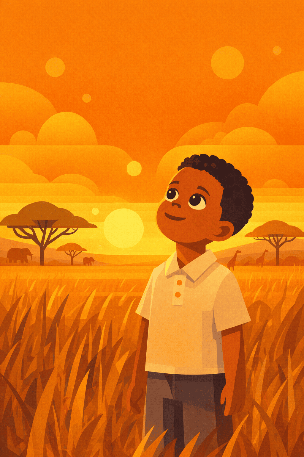 Bajo el cielo dorado de la sabana