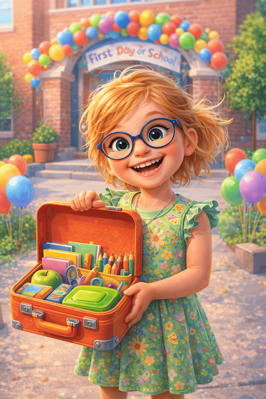 El primero día de clase maleta de viaje