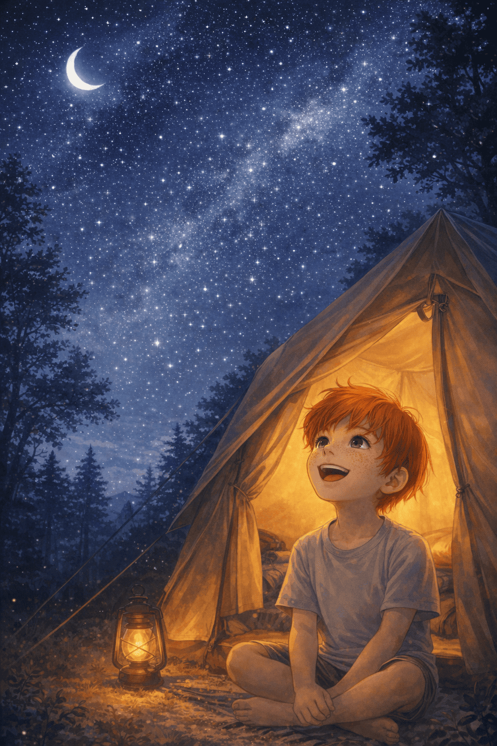 Tienda bajo el cielo estrellado