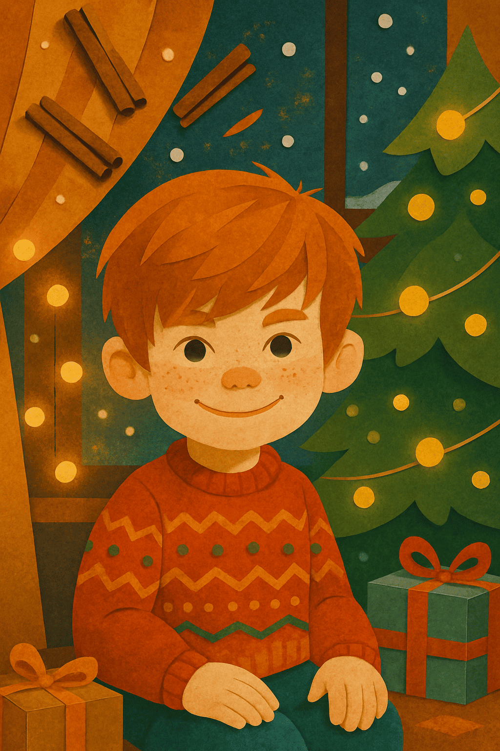 Luz de navidad y aroma a canela