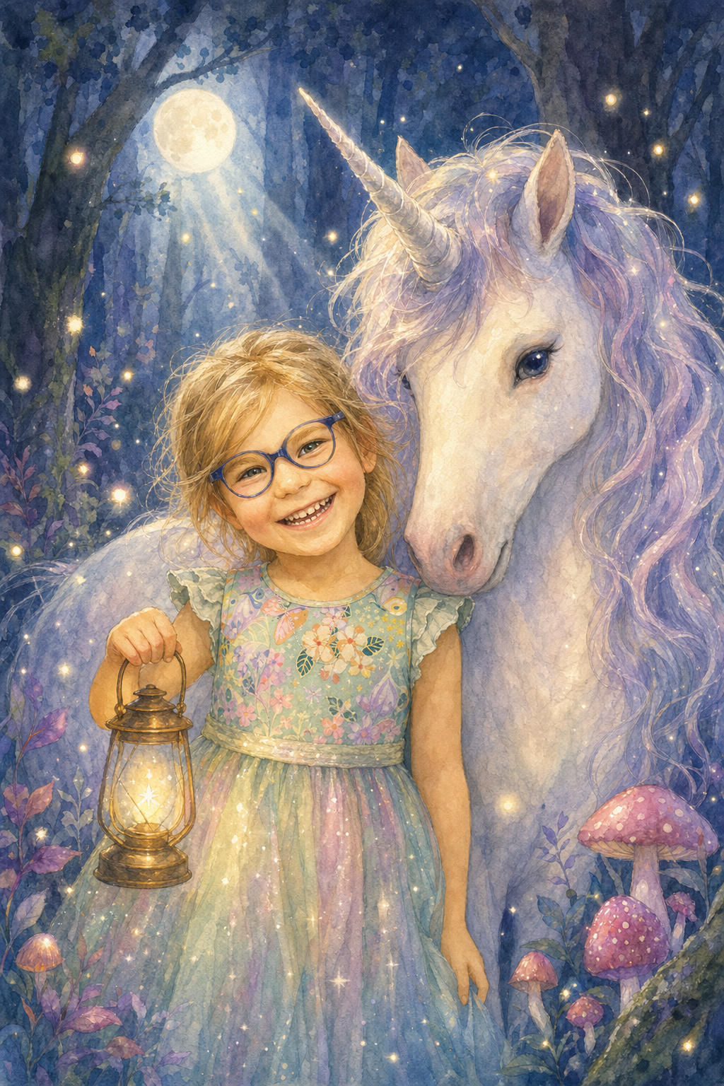 El unicornio del bosque lunar