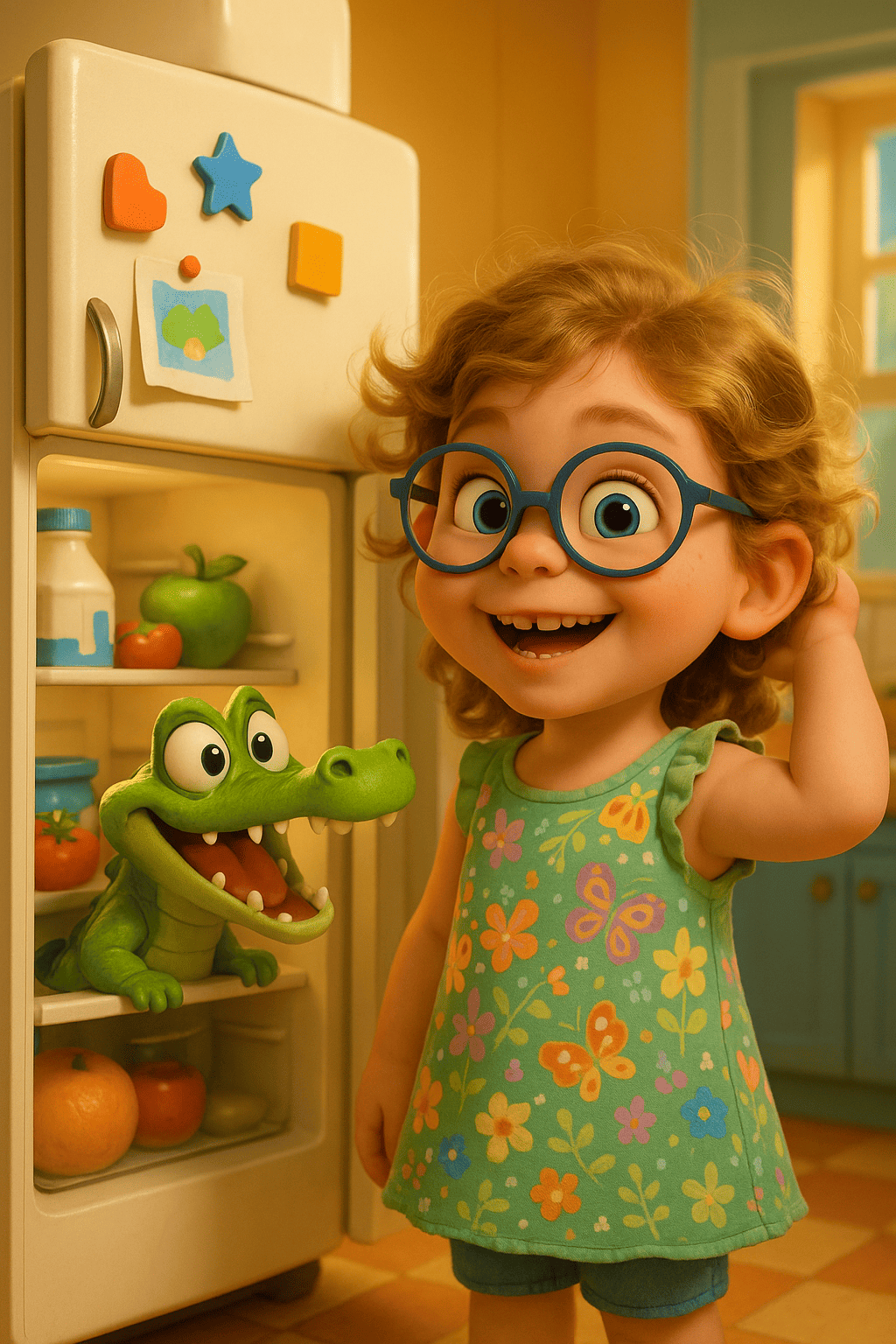 Cocodrilo en el frigorífico